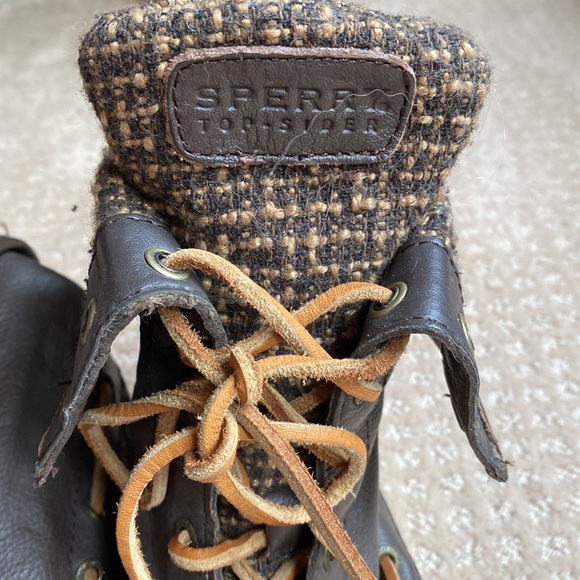 Sperry Top Sider Plaid Leather High Top Shoes - Picture 4 of 10